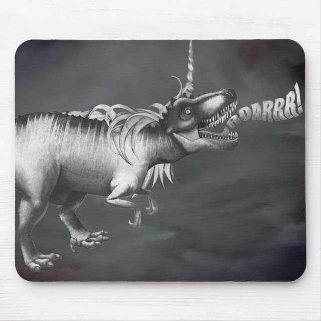 Mousepad Raio Dinocorn | Palavra Monocromática Mínima Silve (Frente)