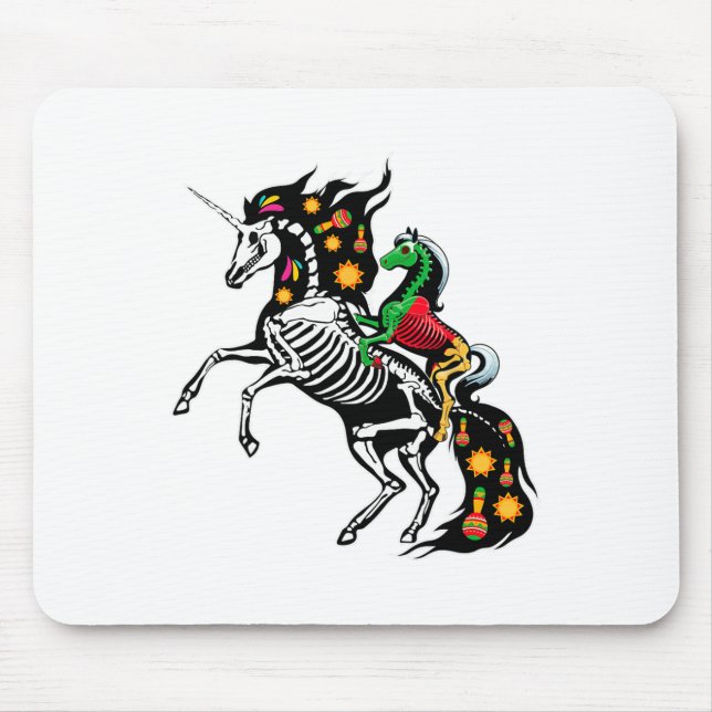 Mousepad Raio X Skeleton Horse Andando Unicorn Cinco De May (Frente)