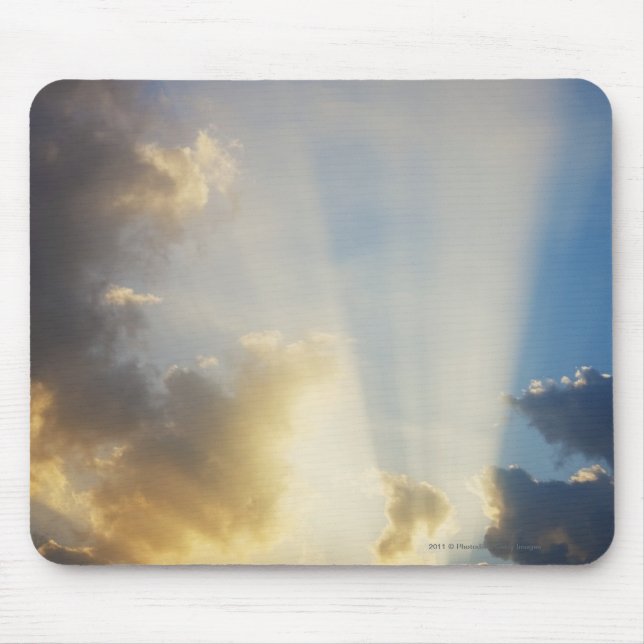 Mousepad Raios de luz que brilham através das nuvens (Frente)