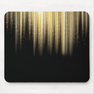 Mousepad raios de sol dourados em preto