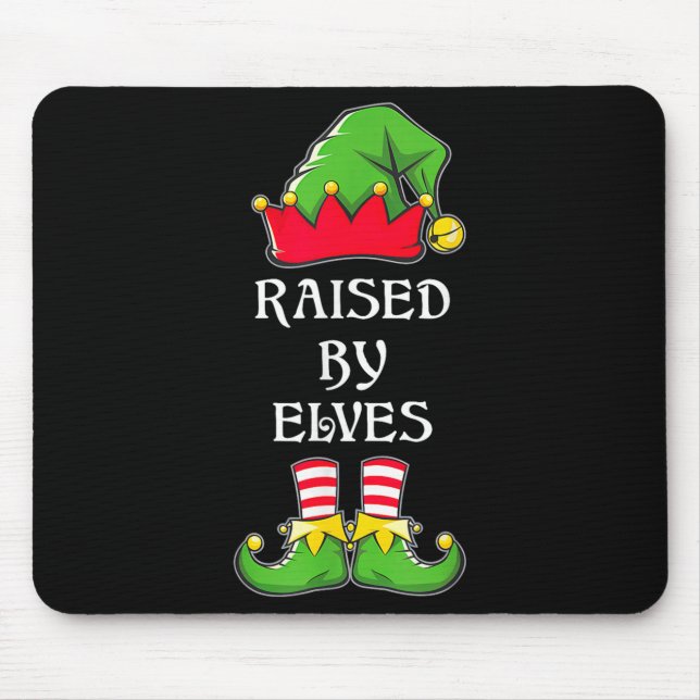 Mousepad Raised By Elves Funny Christmas Family Elves Squad (Frente)