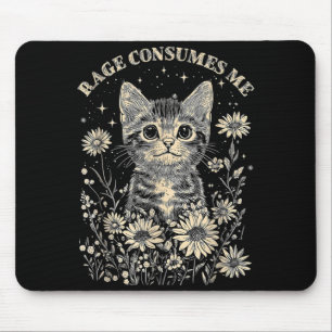 Mousepad Raiva de Gatinho Fofo Consome Gatinho Engraçado e 