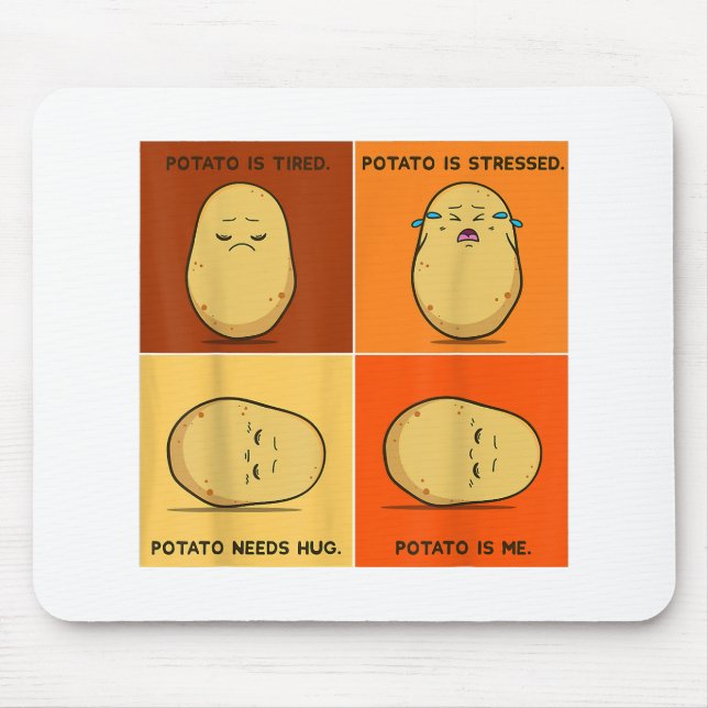 Mousepad Raiz de Batata de Raiz Vegetal Tater Vegan Lover K (Frente)