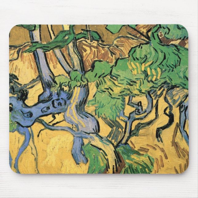Mousepad Raízes de árvores e troncos de Vincent van Gogh (Frente)