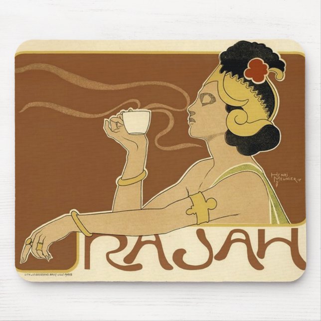 Mousepad Rajah Vintage Café Anúncio (Frente)