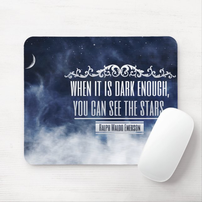 Mousepad Ralph Waldo Emerson Citação Inspiracional "Estrela (Com mouse)