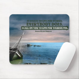 Mousepad Ralph Waldo Emerson Citação Inspiracional "Live"