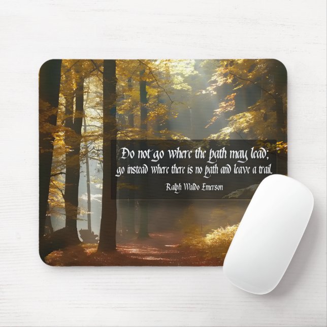 Mousepad Ralph Waldo Emerson Citação Inspiracional "Trilha" (Com mouse)