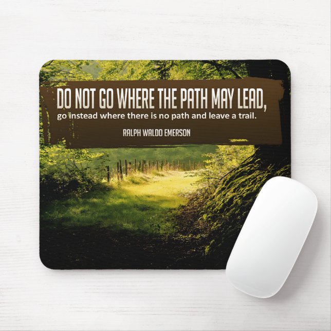 Mousepad Ralph Waldo Emerson Citação Inspiracional "Trilha" (Com mouse)