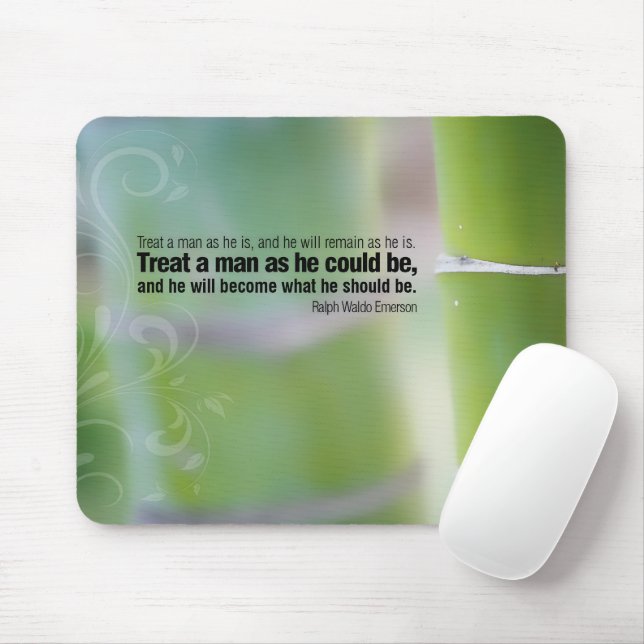 Mousepad Ralph Waldo Emerson Influência Inspiracional nas C (Com mouse)