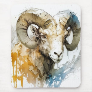Mousepad Ram Retrait Animal Painting Willife Outdoor Art