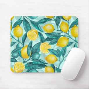 Mousepad Ramais de limão em azul e amarelo