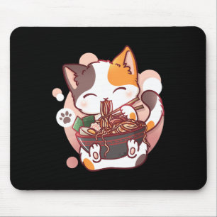 Mousepad Ramen Cat Anime Bowl Kawaii Neko Japonês