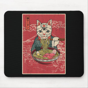 Mousepad Ramen Cat Kawaii Anime Comida Japonesa Girls Offic