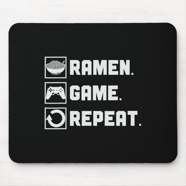 Mousepad Ramen Game Repeat Noodle Video Games Console Gamer (Frente)