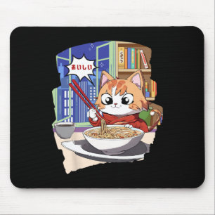 Mousepad Ramen Kawaii Cat Anime