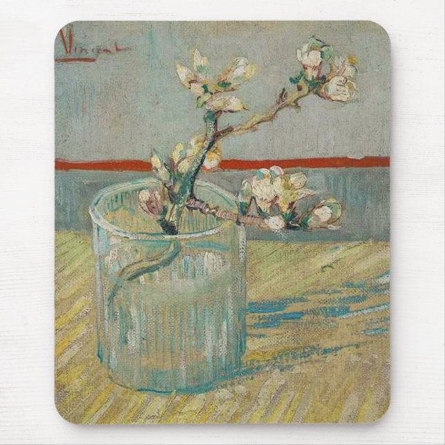Mousepad Ramo de florescência da amêndoa por Vincent van (Frente)