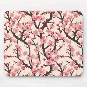 Mousepad Ramo Escuro Creme Flor de Cerejeira Japonesa Sakur