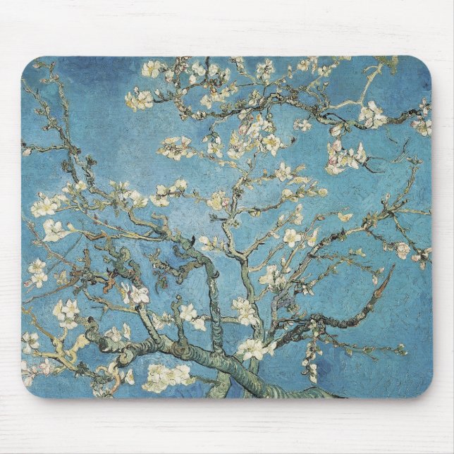 Mousepad Ramos da amêndoa de Vincent van Gogh | na flor, (Frente)