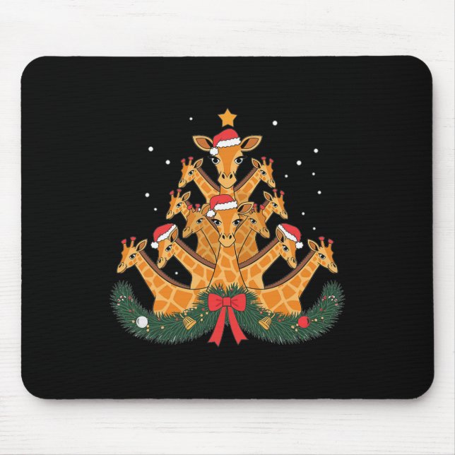 Mousepad Rapariga Árvore de Natal Animais Xmas Mulheres (Frente)