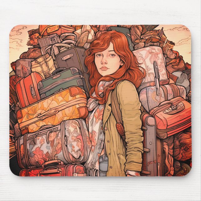 Mousepad Rapariga com Bagagem (Frente)