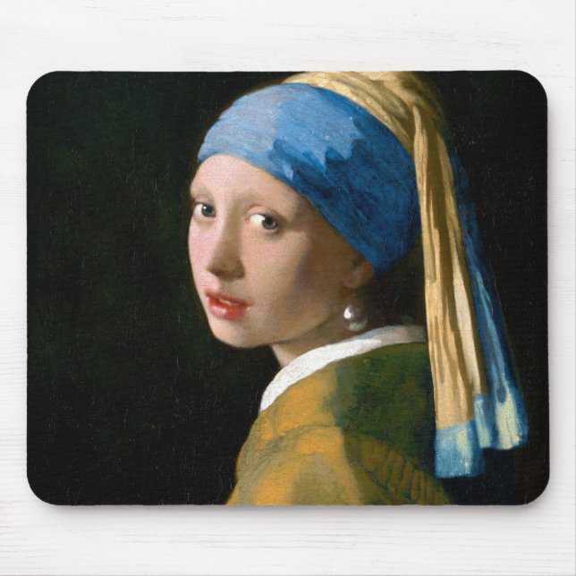 Mousepad Rapariga com brinco de pérola, Johannes Vermeer, 1 (Frente)