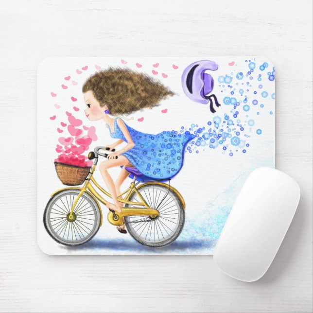 Mousepad Rapariga com Pad de Rato de Bike (Com mouse)