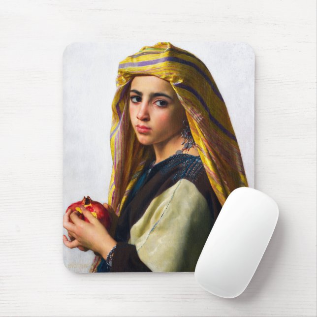 Mousepad Rapariga com romã por William Bouguereau (Com mouse)