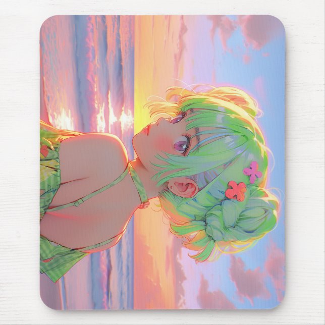 Mousepad Rapariga da Terra do Sol com Torneira de Cabelos d (Frente)
