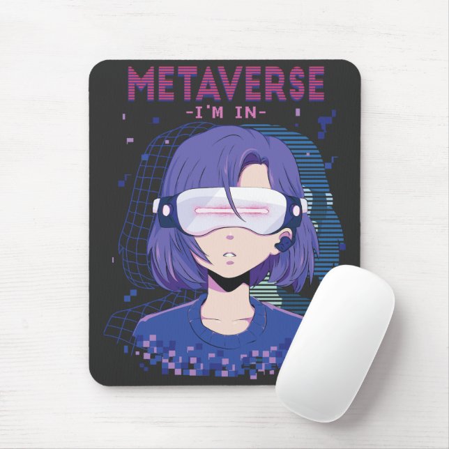 Mousepad Rapariga de anime óculos de realidade virtual Mous (Com mouse)