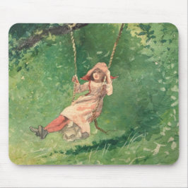 Mousepad Rapariga em um Swing (Infância Rural) (Winslow Hom