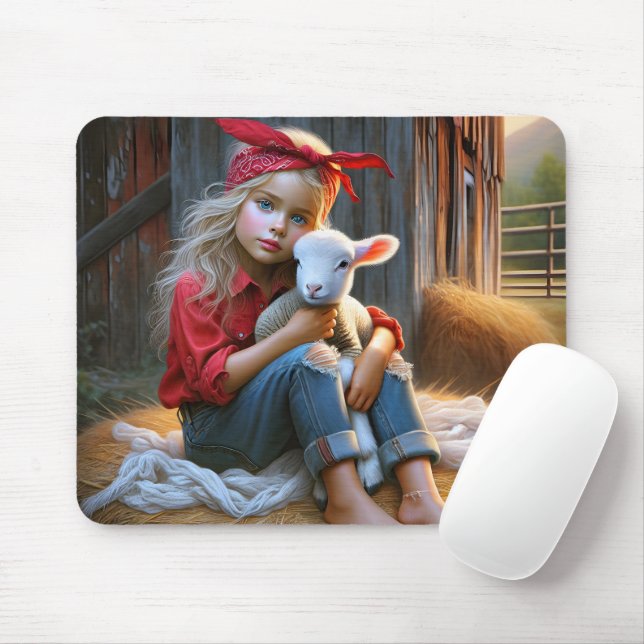 Mousepad Rapariga Jovem Com Lâmpada Recém-Nascida (Com mouse)