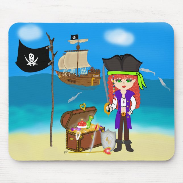 Mousepad Rapariga Pirata com Tornozelo (Frente)