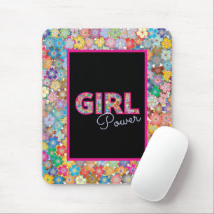 Mousepad Rapariga Potência multicoloração flores cor-de-