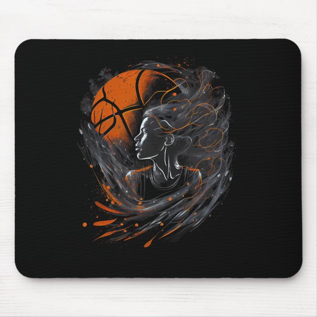 Mousepad Rapariga que joga basquete para mulheres e homens (Frente)