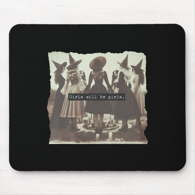 Mousepad Rapariga Será Uma Bruxa Engraçada Vibes Hallowes (Frente)