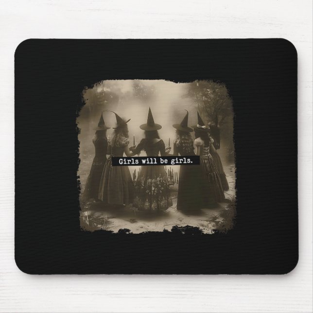 Mousepad Rapariga Serão Raparigas Bruxas Engraçadas Testemu (Frente)