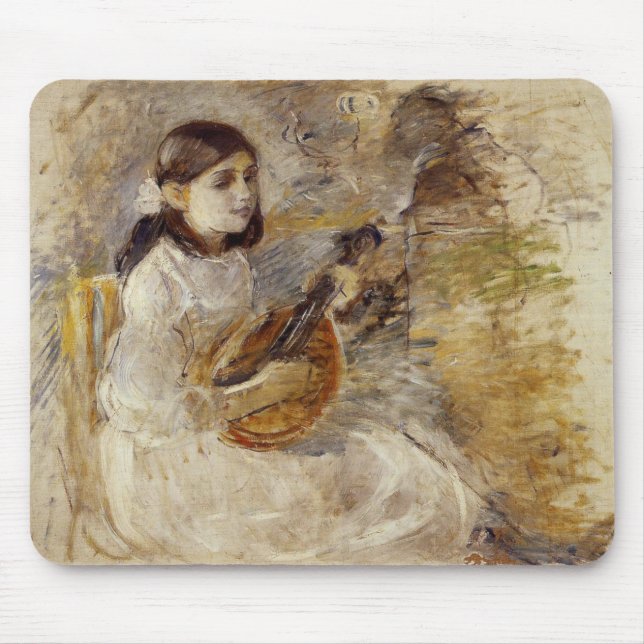 Mousepad Rapariga Tocando Mandolin (por Berthe Morisot) (Frente)