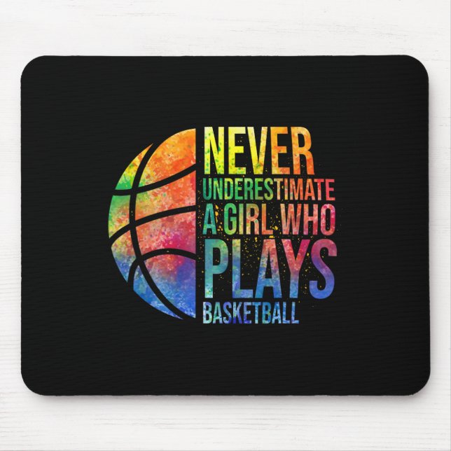 Mousepad Raparigas Hoops Nunca Subestimam Uma Garota Que Jo (Frente)