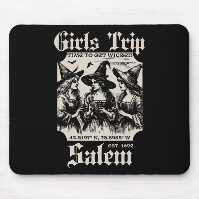 Mousepad Raparigas Trip Salem 1692 Perderam Uma Bruxa (Frente)
