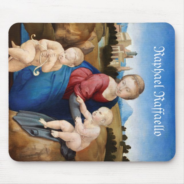 Mousepad Raphael Raffaello Madonna e Santo de Criança infan (Frente)