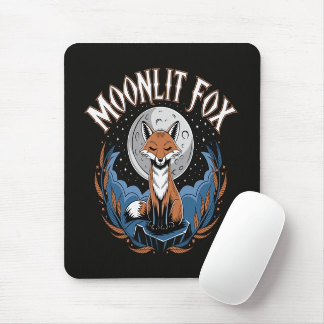 Mousepad Raposa ao Luar Noite Celestial (Com mouse)