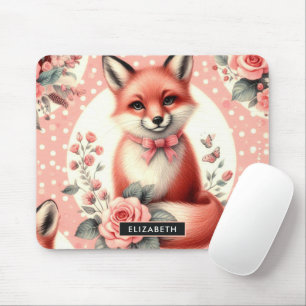 Mousepad Raposa-Bebê-Floral