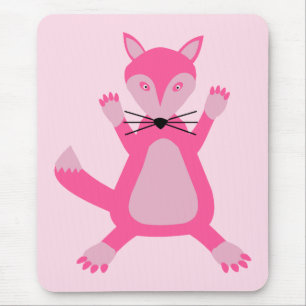 Mousepad Raposa-Bebê Rosa bonito