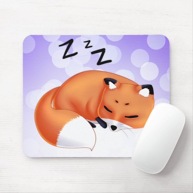 Mousepad Raposa bonito dos desenhos animados do sono de