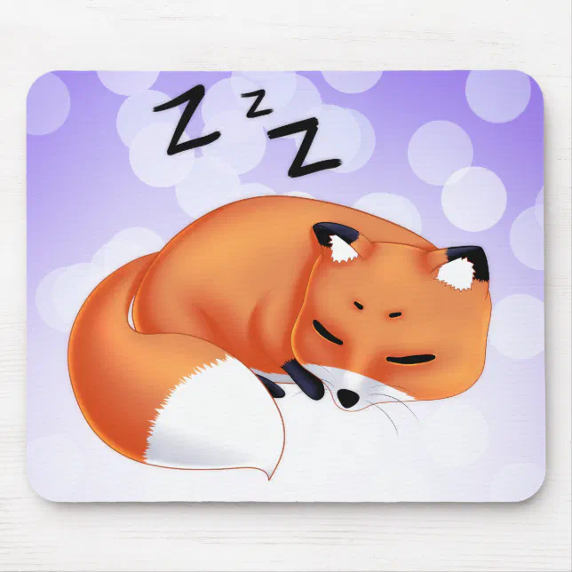 Mousepad Raposa bonito dos desenhos animados do sono de