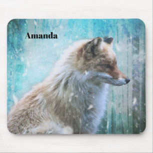 Mousepad Raposa de Furto Coca-Cola no Fundo Azul