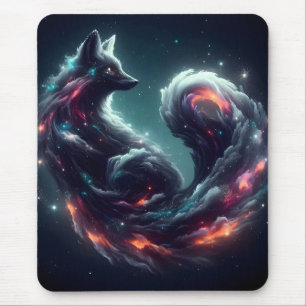 Mousepad Raposa Espiritual Cósmica Estelar Fantasia Animal