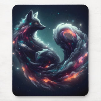 Mousepad Raposa Espiritual Cósmica Estelar Fantasia Animal