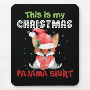 Mousepad Raposa Esta É Minha Camisa De Pijama De Natal Cami